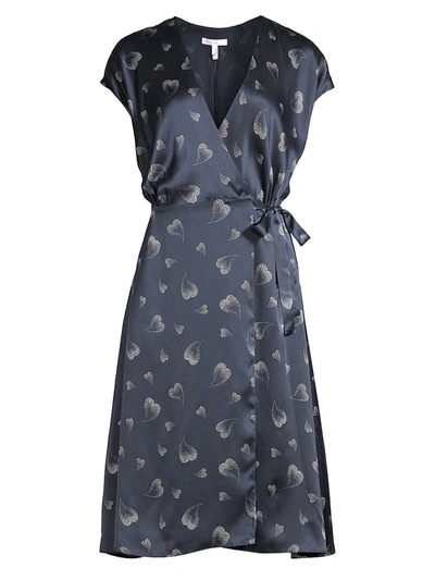 Joie Women's Bethwyn Heart Print Wrap Dress In Midnight