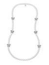 Majorica Women's Sterling Silver, Faux Pearl & Cubic Zironcia Butterfly Necklace In White