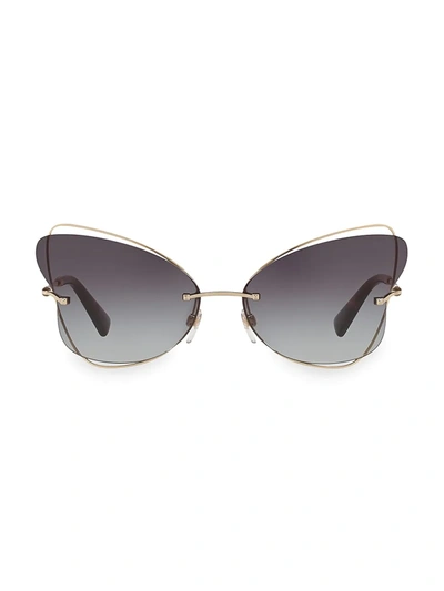 Valentino Allure 64mm Butterfly Sunglasses In Pale Gold