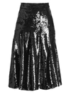 Simone Rocha Women's Pleated Sequin Skirt In Black
