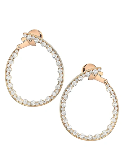 Plevé Women's Statement 18k Rose Gold Diamond Forward-facing Large Hoop Earrings