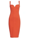 Victoria Beckham Women's Cami Sleeveless Fitted Midi Dress In Tomato