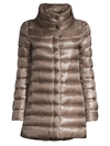 Herno Classic Funnelneck Puffer Jacket In Dark Taupe