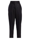 Brunello Cucinelli Women's Glitter Wool-blend Crop Pants In Black