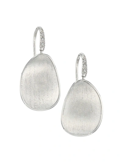 Marco Bicego Lunaria 18k White Gold & Diamond Medium Drop Earrings