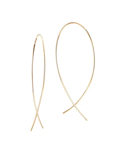 Lana Jewelry 14k Yellow Gold Small Wire Upside Down Hoops