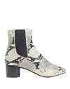 Isabel Marant Women's Danae Python-embossed Leather Ankle Boots In Chalk