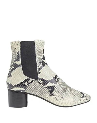 Isabel Marant Women's Danae Python-embossed Leather Ankle Boots In Ivory |  ModeSens