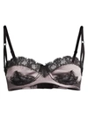 Kiki De Montparnasse Lace Inset Balconette Bra In Silver Black