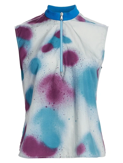 Artica Arbox Splatter Print Sleeveless Top In Spray Grey Violet