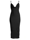 Kiki De Montparnasse Women's Tie Strap Midi Slip Dress In Black