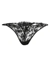 Kiki De Montparnasse Beaded Lace Thong In Black