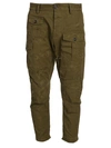 Dsquared2 Men's Skinny-leg Distressed Cargo Pants In Military Green