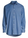 Eton Contemporary-fit Chambray Soft Casual Shirt In Blue