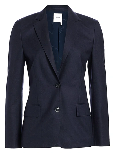 Agnona Superfine Wool Single Breasted Jacket In Navy