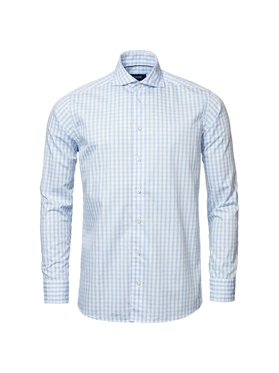 Eton Contemporary-fit Gingham Check Soft Casual Shirt In Blue