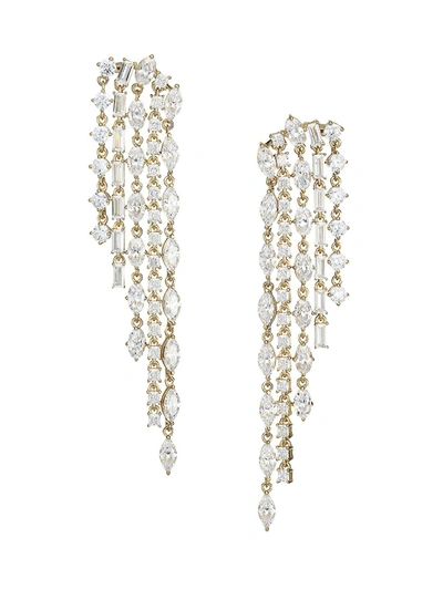 Adriana Orsini Women's Gia 18k Goldplated Silver Crystal Waterfall Drop Earrings