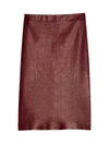 Theory Women's Skinny Leather Pencil Skirt In Mulberry