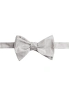 Giorgio Armani Striped Silk Bow Tie In Silver