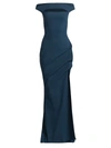 Chiara Boni La Petite Robe Melania Off-the-shoulder Cutout Sheath Dress In Petrol Blue