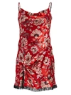 Cinq À Sept Avalyn Floral Silk Mini Dress In Venetian Red Multi