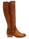 Frye Carson Knee-high Leather Riding Boots In Caramel