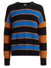 A.l.c Women's Roman Stripe Sweater In Cobalt Caramel Black