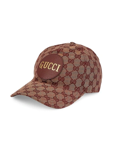 Gucci Men's Gg Canvas Baseball Cap In Camel Bordeaux