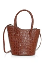 Little Liffner Women's Micro Tulip Croc-embossed Leather Tote In Red