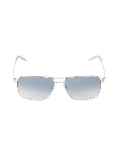 Oliver Peoples Clifton 58mm Aviator Sunglasses In Silver