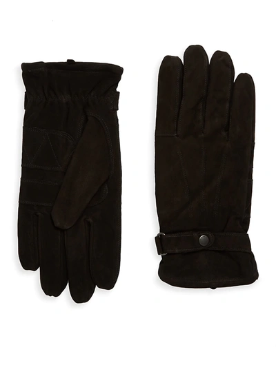 Barbour Leather Gloves In Black