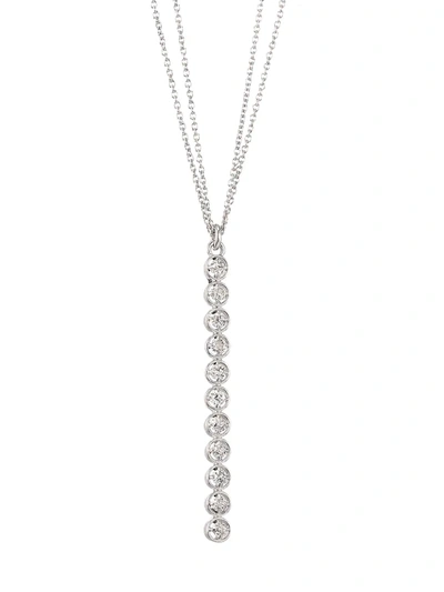 Renee Lewis 18k White Gold & Diamond Linear Pendant Necklace