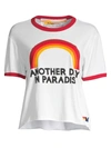 Aviator Nation Women's Paradise Rainbow Bf Tee In White Red