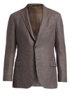 Saks Fifth Avenue Collection Houndstooth Wool & Silk Sportcoat In Brown