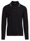 Saks Fifth Avenue Men's Collection Charlotte Wool Blend Polo In Black
