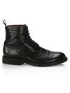 Saks Fifth Avenue Collection Leather Ankle Combat Boots In Black