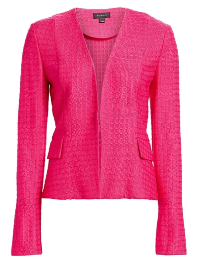 St John Women's Box Texture Knit Jacket In Hot Pink