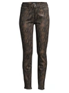 Paige Jeans Women's Hoxton High-rise Ultra Skinny Coated Snakeskin-print Jeans In Coated Brown Snake