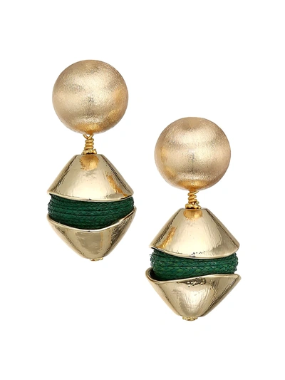 Akola Raffia Drop Earrings In Brass