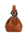 Ganni Women's Small Leather Bucket Bag In Cognac