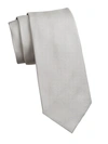 Emporio Armani Men's Solid Silk Tie In Silver