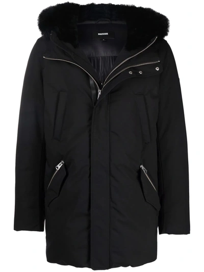 Mackage Men's Edward Nordic Tech Fox Fur-trim & Rabbit Fur-lined Down Coat In Black