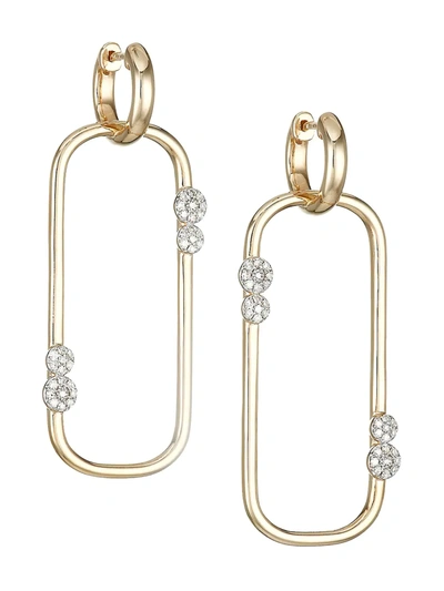 Phillips House Women's Infinity 14k Yellow Gold & Diamond Long Box-link Huggie Earrings