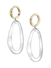 Ippolita Classico Large Chimera Two-tone Smooth Snowman Double-drop Earrings In Gold And Silver