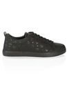 Mcm Men's Logo Group M Leather Sneakers In Black