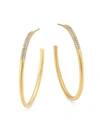 Dean Davidson Women's Signature 22k Yellow Goldplated & Cubic Zirconia Pavé Hoop Earrings