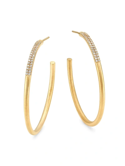 Dean Davidson Women's Signature 22k Yellow Goldplated & Cubic Zirconia Pavé Hoop Earrings