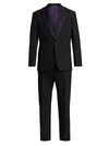 Ralph Lauren Gregory Wool Barathea Peak Tuxedo In Black