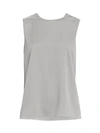 Theory Women's Straight Silk Shell Top In Grey Violet