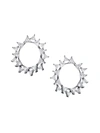 Adriana Orsini Rhodium-plated Sterling Silver Cubic Zirconia Tiered Hoop Earrings